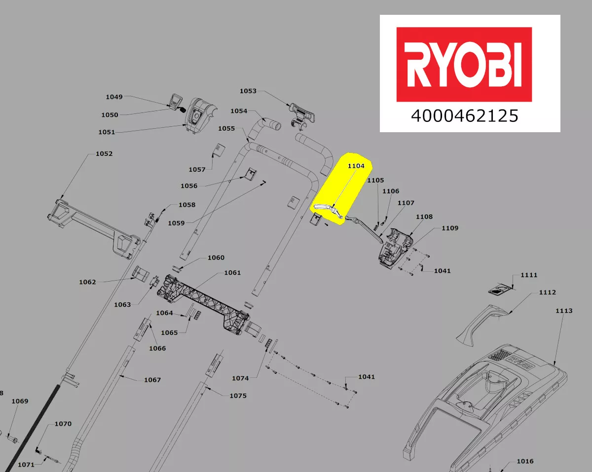 poignée droite commande interrupteur réf. 5131040203 Ryobi